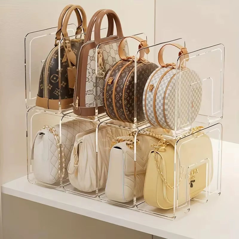 ClearTote™ Handbag & Wallet Organizer – Transparent Closet & Display Storage Rack