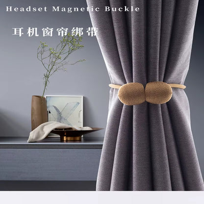 Elegant Magnetic Curtain Tiebacks – 2-Pack Decorative Polyester Buckle Clips for Effortless Style and Hold